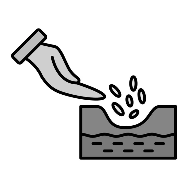 Seeding Vector Glyph Icon Design — Vetor de Stock