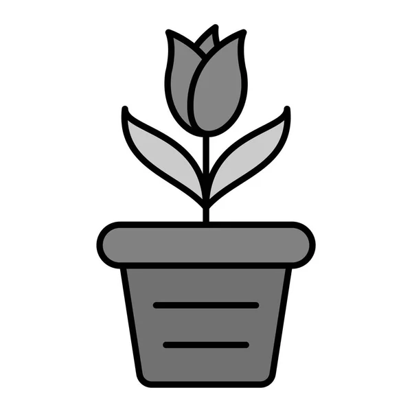 Flower Pot Vector Glyph Icon Design — Stockvector