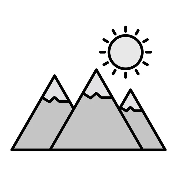 Mountains Vector Glyph Icon Design — Stockvector