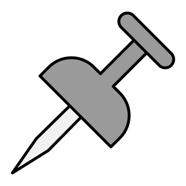 Pushpin Vector Glyph Icon Design — Vetor de Stock