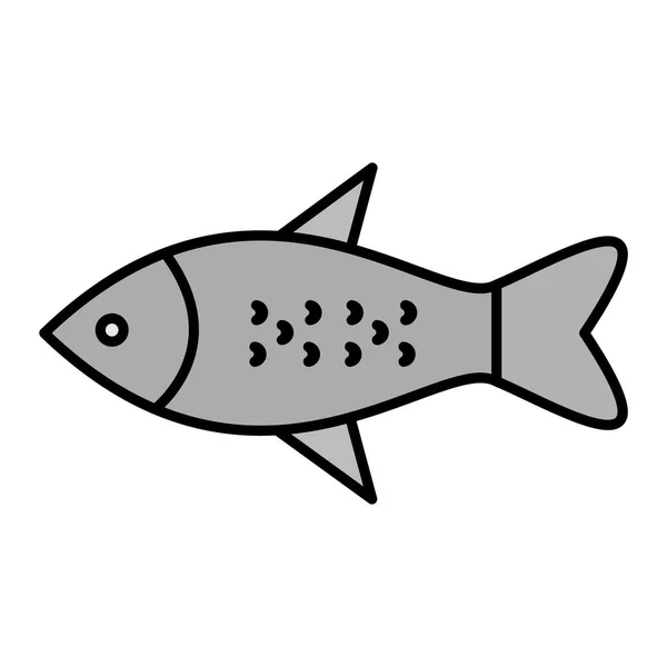 Conception Icône Glyphe Vectorielle Poisson — Image vectorielle