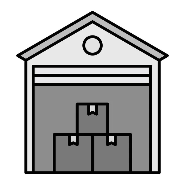 Warehouse Vector Glyph Icon Design — ストックベクタ