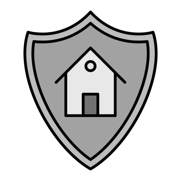 Protected House Vector Glyph Icon Design — ストックベクタ