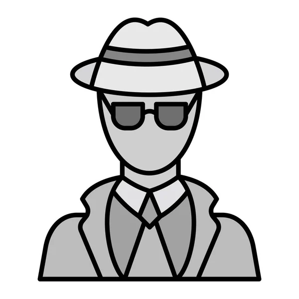 Detective Vector Icon Modern Simple Filled Flat Illustration Concepts Graphic — Image vectorielle