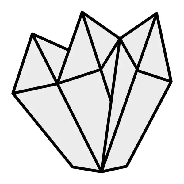 Diamantikon Kontur Illustration Ädelsten Vektor Symbol Kristall Och Pärla — Stock vektor