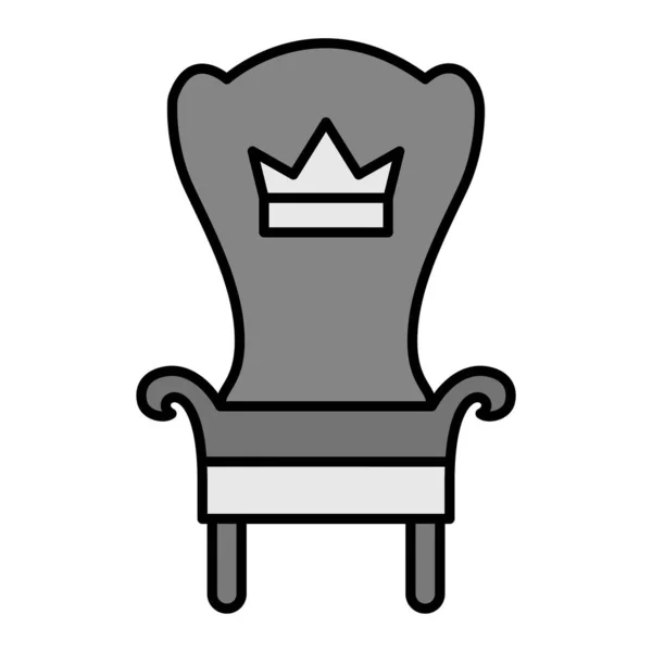 Throne Icon Outline Illustration King Vector Icons Web — стоковый вектор