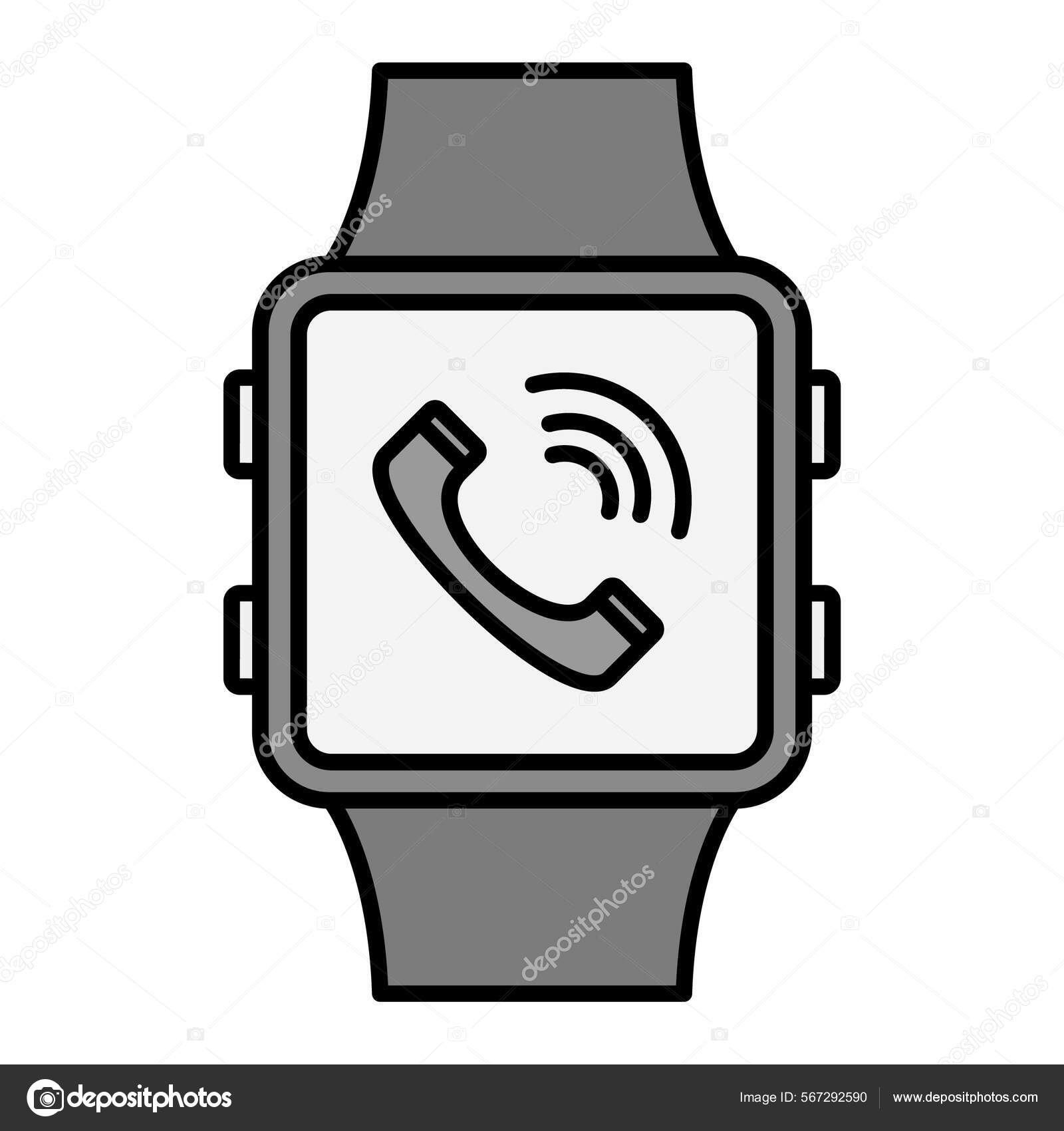 Smartwatch Symbol Umrisse Einer Smartwatch Mit Smartphone  Vektorillustration Isoliert Auf Stock-Vektorgrafik von ©MuhammadAtiq  567292590