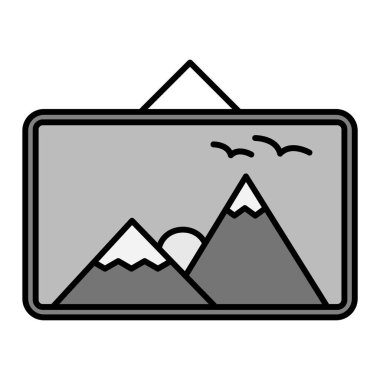 Beyaz arkaplanda izole edilmiş bir dağ simgesi resmi