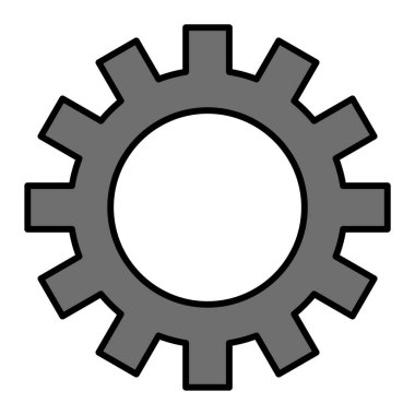 dişli simgesi. Ana hatlar vektör çizimi. beyaz arkaplanda izole