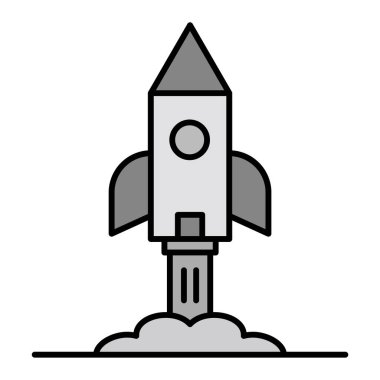 roket fırlatma simgesi vektör çizimi