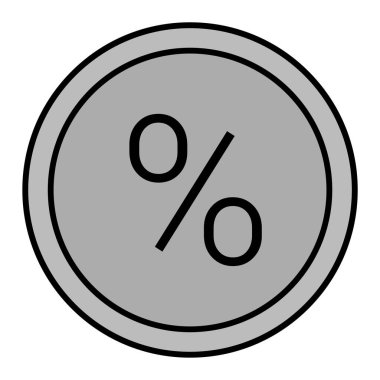 Yüzde yüz indirim ikonu. Web tasarımı için yüzde vektör düğmesinin basit gösterimi