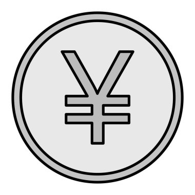 Yen simgesi beyaz arkaplanda izole edildi. vektör illüstrasyonu