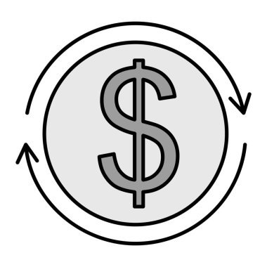 Dolar işareti simgesi, vektör çizimi