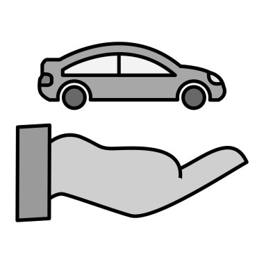 Araba ikonu. Web için basit otomatik araç vektör simgeleri çizimi