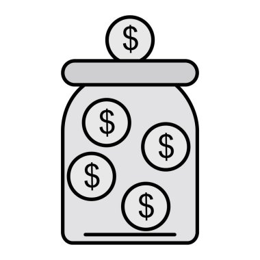 Dolar işaretli para çantası vektör illüstrasyonu