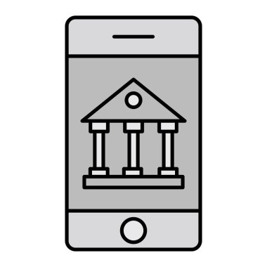 Mobil bankacılık modern simge vektör illüstrasyonu