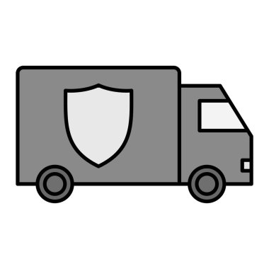 Güvenlik Van modern simge vektör illüstrasyonu