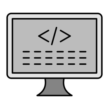 Kod modern simge vektör illüstrasyonu