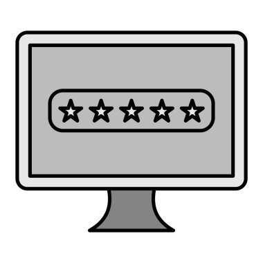 Müşteri Gözden Geçir Modern ikon vektör çizimi