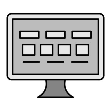 Bilgisayar simgesi. Web için dizüstü bilgisayar vektör simgelerinin özet çizimi