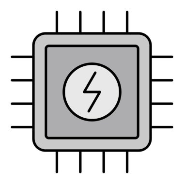 Bilgisayar çipi simgesinin vektör illüstrasyonu