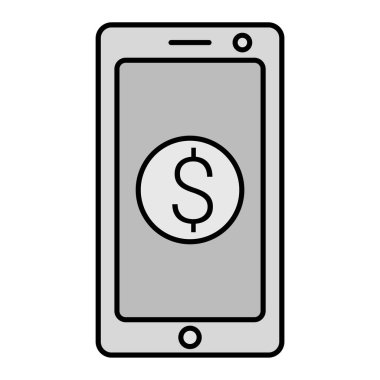 dolar ve para vektör illüstrasyon tasarımlı akıllı telefon