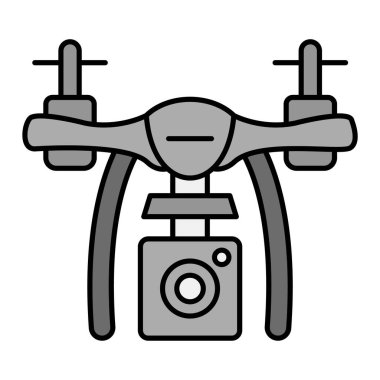 İHA kamera simgesi. Web için dörtlü vektör simgelerinin basit illüstrasyonu