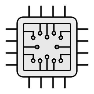 işlemci simge vektör çizim