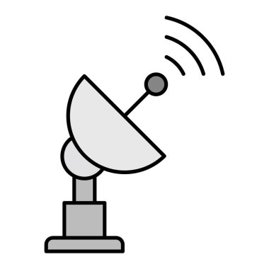 uydu anten simgesi. Ana hatlı kablosuz anten vektör çizimi. izole kontur sembolü