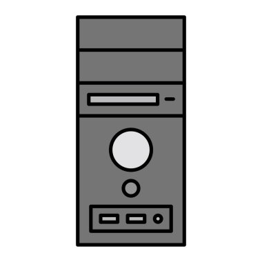 İşlemci Vektörü Şekil Simgesi Tasarımı 