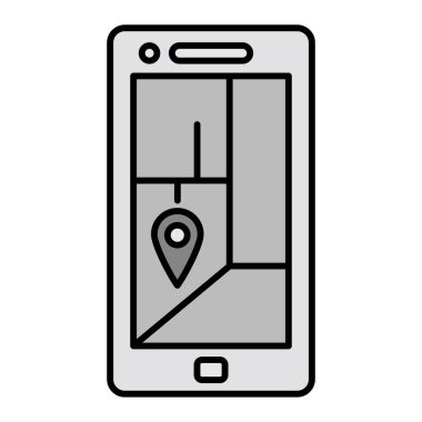Mobil GPS Vektör Kabartma Simgesi Tasarımı 