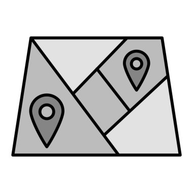 Harita Yer Bulucu Vektör Sembol Tasarımı  