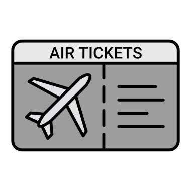 Uçak Biletleri Vektör Kabartma Simgesi Tasarımı 