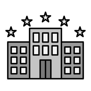 Otel Vektörü Kabartma Simgesi Tasarımı 