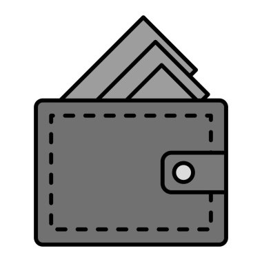 Cüzdan Vektörü Şekil Simgesi Tasarımı 