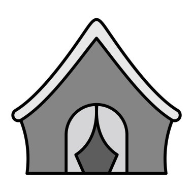 Çadır Vektörü Şekil Simgesi Tasarımı  