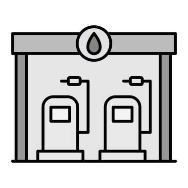 Yakıt İstasyonu Vektör Sembol Tasarımı 