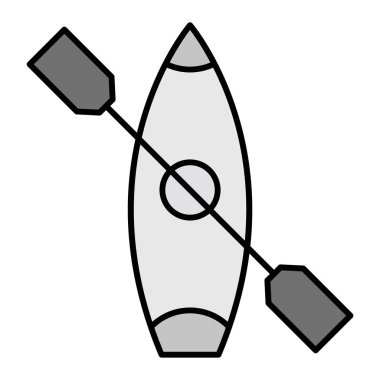 Kürek Teknesi Vektörü Sembol Tasarımı 