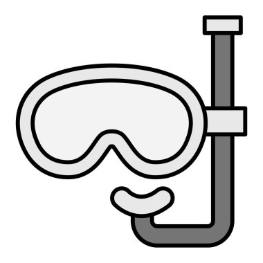 Dalış Maskesi Vektör Kabartma Simgesi Tasarımı 