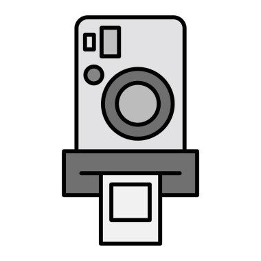 Anında Kamera Vektörü Glyph Simgesi Tasarımı 
