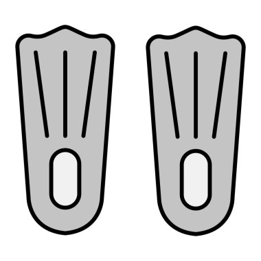 Flippers Vektör Kabartma Simgesi Tasarımı 