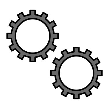 Ayarlar simgesi. Web için vites vektör simgelerinin basit çizimi