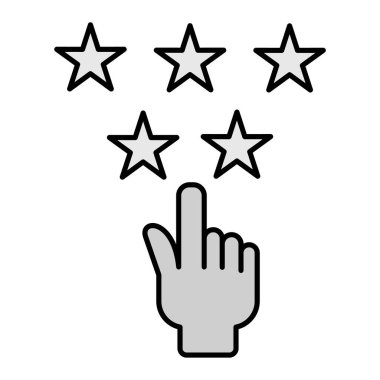 Yıldız simgesi ile el, vektör illüstrasyonu