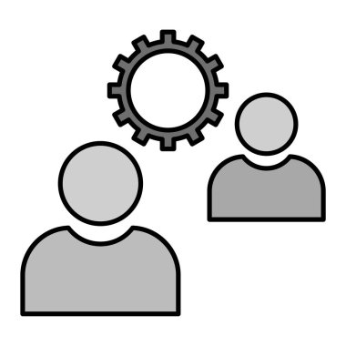 Beyaz arkaplan üzerinde beyin fırtınası simgesi, satır biçimi, vektör illüstrasyonu