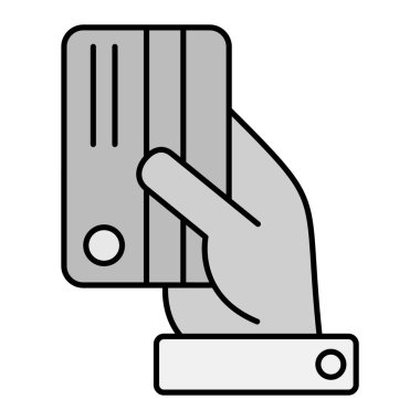 Ödeme Yöntemi simgesi. İnsan eli vektör sembolü çizimi. beyaz arkaplanda izole