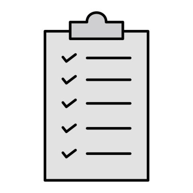 Kontrol listesi simgesi. Web için pano vektör simgelerinin özet çizimi