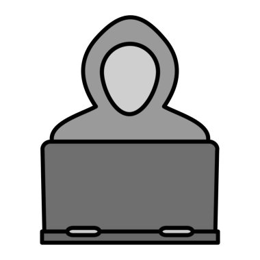 Hacker ikonu. vektör illüstrasyonu