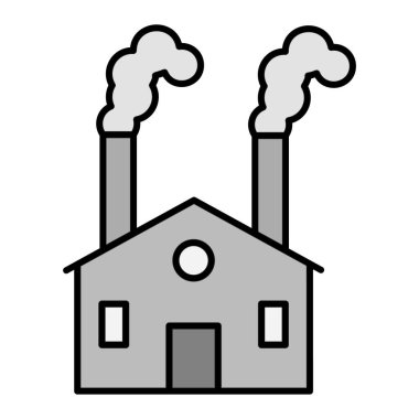 Fabrika binası ikonu. vektör illüstrasyonu