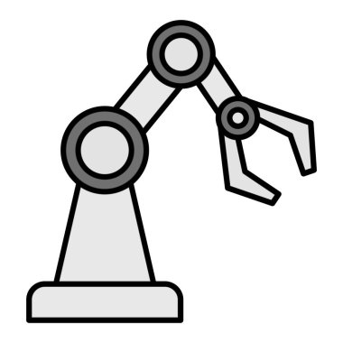 Robotik kol ikonu vektörü. Robot oyuncak tabelası. izole edilmiş sınır sembolü çizimi