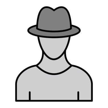 Şapka vektörü çizimi takan ajan